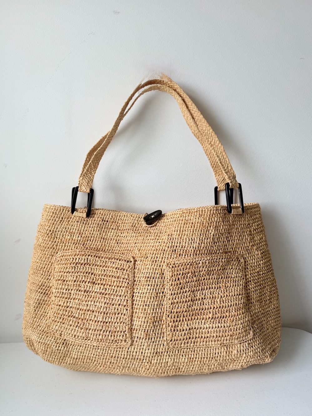 Annabel Ingall Paraguay XL Strap Raffia Bag Natural NWT Woven Beachy